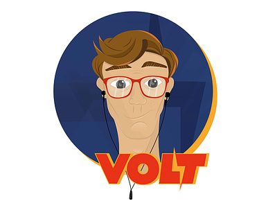 Volt Man blue character character design circle design electric electronic glasses guy illustration man red vector volt