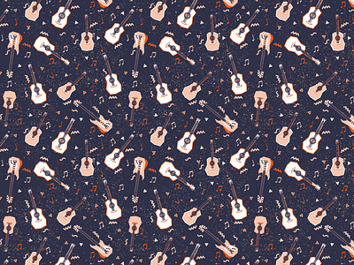 Guitars pattern for download color colorful design fun illustration pattern patterns surface pattern textile vector