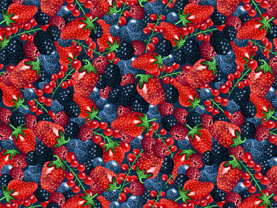 Red Fruits Illustrated Pattern berries fruits fruits pattern illustrated pattern illustration illustrator pattern pattern art photoshop surface pattern textile