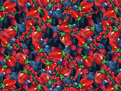 Red Fruits Illustrated Pattern