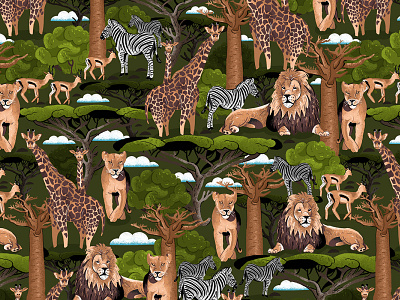 African Savannah Pattern By German P. Díaz On Dribbble