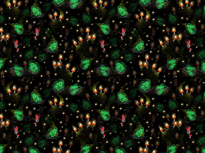 Fluorescent Mushrooms Pattern colorful fluorescent mushrooms pattern surface pattern textile