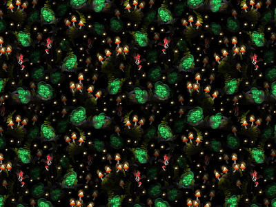 Fluorescent Mushrooms Pattern