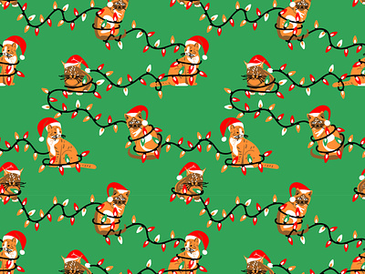 Christmas Catastrophe christmas color colorful illustration pattern patterns textile vector