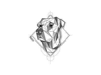 Mateo dog geometrical illustration tattoo