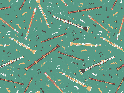 Musical Patterns color fun instrumental music patterns print surface textile