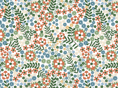 Flower Garden Pattern flower illustration leaves pattern surface pattern textile