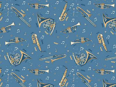 Jazz Music Pattern 90s color fun illustration music pattern patterns textile