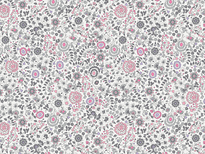 Gray and pink miniflower Pattern color draw flower pattern patterns surface textile vector