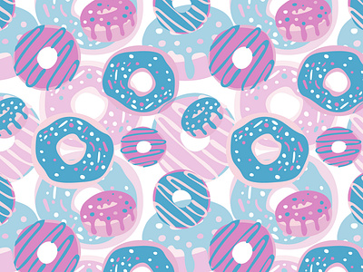 Sweet Donuts pattern color colorful design donut donuts fun illustration pattern patterns surface pattern textile vector