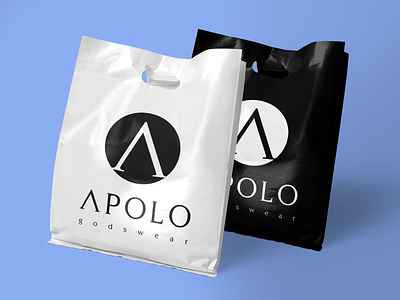 Aplicação de Marca | Apolo Godswear brand branding design gift bag logo mark making marketing plastic bag vector web