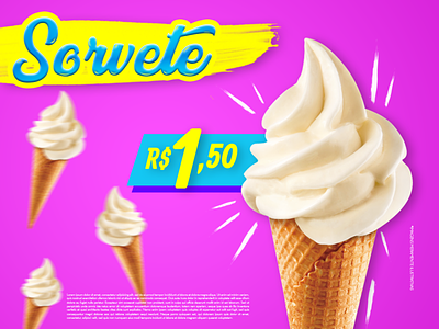 Sorvete Postagem design ice cream cone marketing post social web