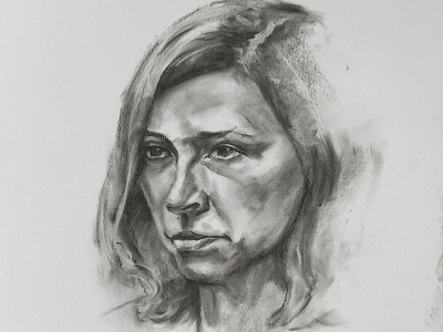 Agnes charcoal drawing portrait