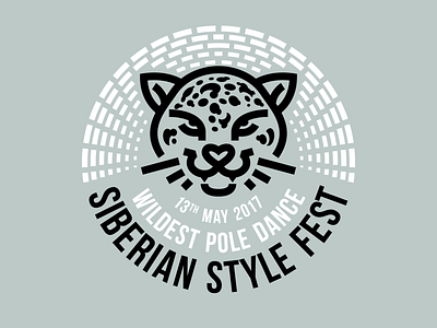 Siberian Style Fest branding cat festival logo pole dance siberia snow leopard typography vector