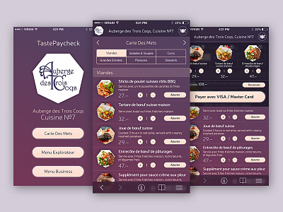 Fast order and payment app UI android food ios menu mobile native order purple restaurant trend ui ux