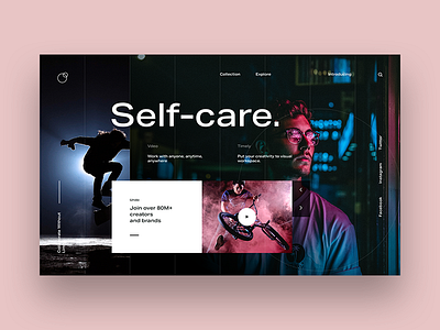 Self Care app design flat lettering mobile type ui ux web website