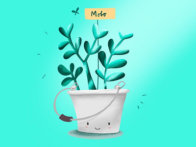 Mobo says hi. illustration design plants