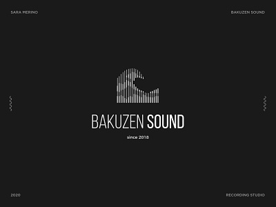 Bakuzen Sound brand 2020 brand brand design brand identity branding design icon japan lineart lines logo logotupe minimal music simple sound vector wave