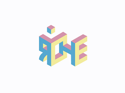 Riche brand branding colors design isometric lettering minimal perspective typo