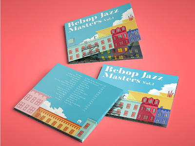 Bebop Jazz Master Vol.1 buildings cd colors illustration jazz minimal music new york pack packaging songs vectors