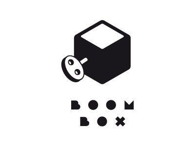 BOOMBOX box brand branding college isometric minimal music sound square