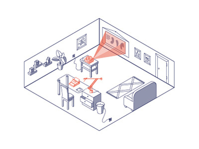 CÁPSULA DO TEMPO - Office design illustrator infograph isometric lineart minimal objets room vector