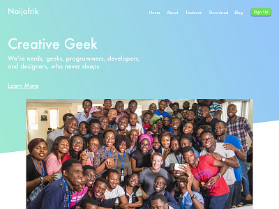 Creative Geek landing page