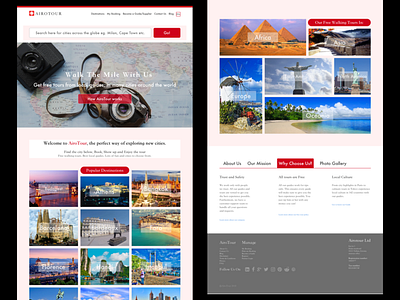 Free Tour Guide website concept branding design tourism ui ux