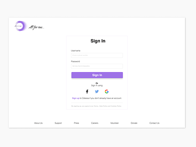 1a) Sign in page #dailyui #001 design ui ux