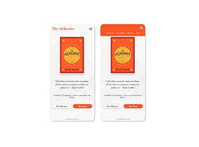 1b) landing page for The Alchemist book #dailyui #003 design mobileapp ui ux