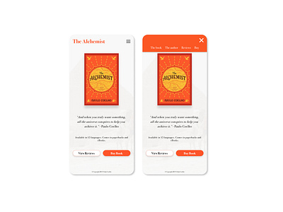 1b) landing page for The Alchemist book #dailyui #003