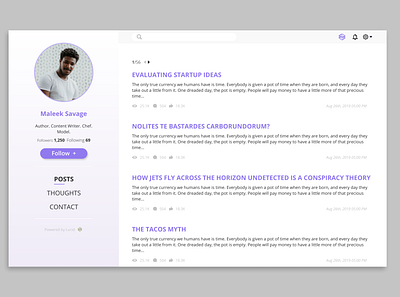 lucid user profile redesign #DailyUI #006 design ui ux