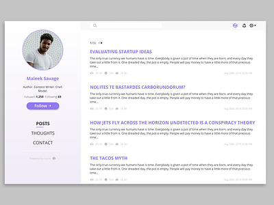 lucid user profile redesign #DailyUI #006