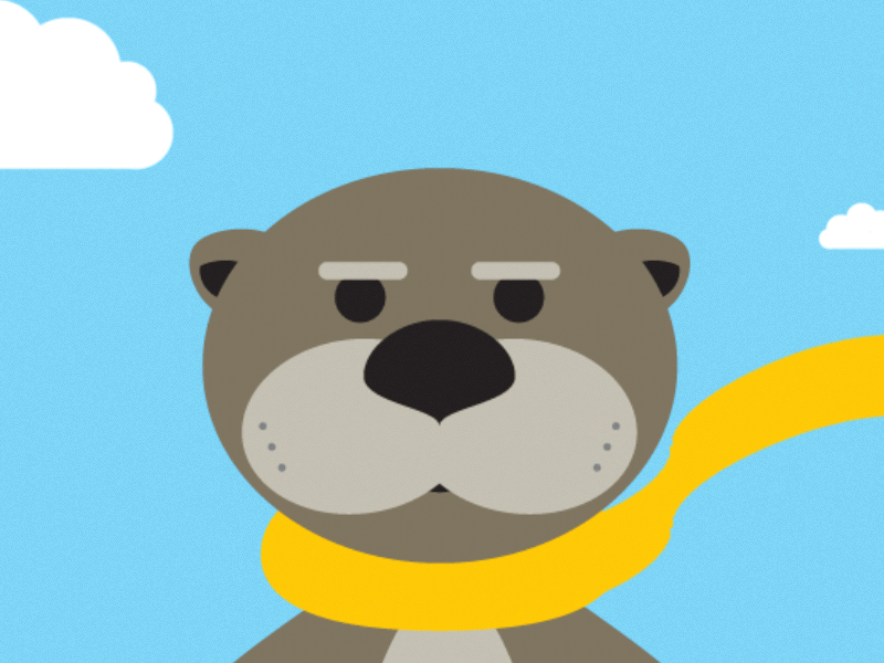 Otter Head - Animation Experimenting animation cartoon flat design