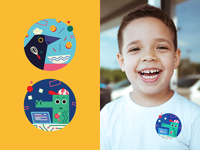 Stickers | Institute of Potential badge baker blog post branding children developer eb employer branding illustration illustration art kids vectorart