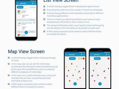 Internshala Map View Case Study adobe adobexd design mobile app design ui user interface design