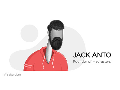 JackAnto Founder of Madrasters beard character design illustration illustrator madrasters male character minimalism sabartism trending vector