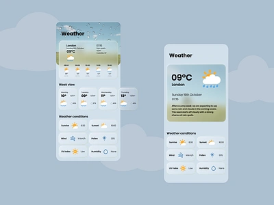 Weather app 2020 trend 2020 trends 2021 trends app clouds concept concept design concepts forcast app forecast glassmorphism rain rainyday ui uidesign uitrends weather weather app weather forecast weather icon