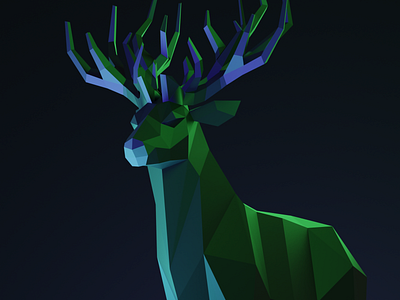 Low Poly Deer 3d 3d animation 3d modeling animal branding color design logo logo design low poly low polygon vector