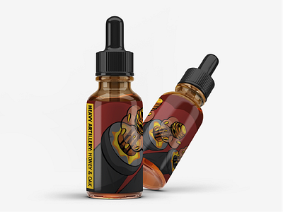 Heavy Artillery brand branding bright color design illustration logo logo design package design packaging typography vape vape bottle vector