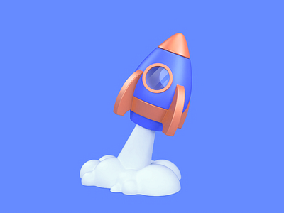 3D Rocket 3d 3d icons c4d cloud design icon rocket ui