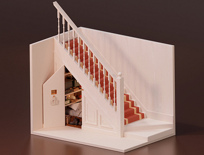 Harry Potter - The Cupboard Under the Stairs 3d design illustration