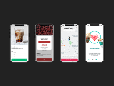 App screens app cafe delivery map ui ux