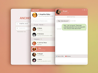 Messenger Ronunding Pink Ver. app application messanger mobile pc ui design user interface user interface design web