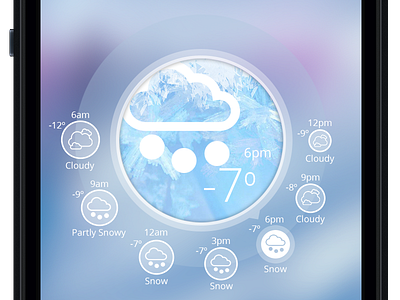 Weather App Design Concept - Snowy Weather mobile weather app ui ux