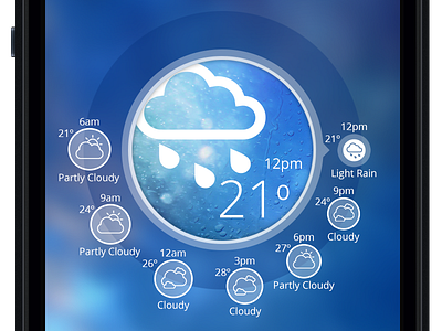 Weather App Design Concept - Rainy Weather mobile weather app ui ux