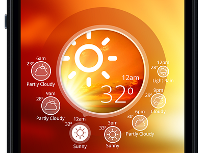 Weather App Design Concept - Sunny Weather mobile weather app ui ux