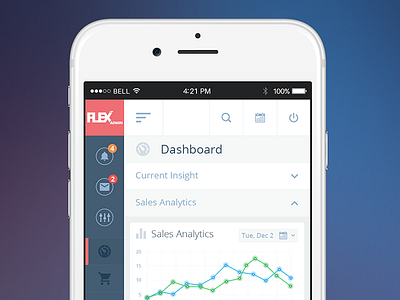 FlexAdmin Mobile admin dashboard ui ux