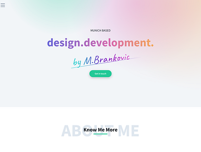 Personal Website clean design full screen gradient one page portfolio portfolio responsive ui