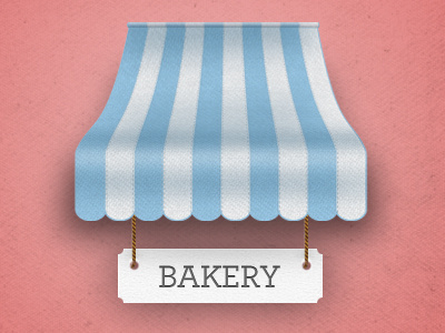 Awning bakery icon light texture